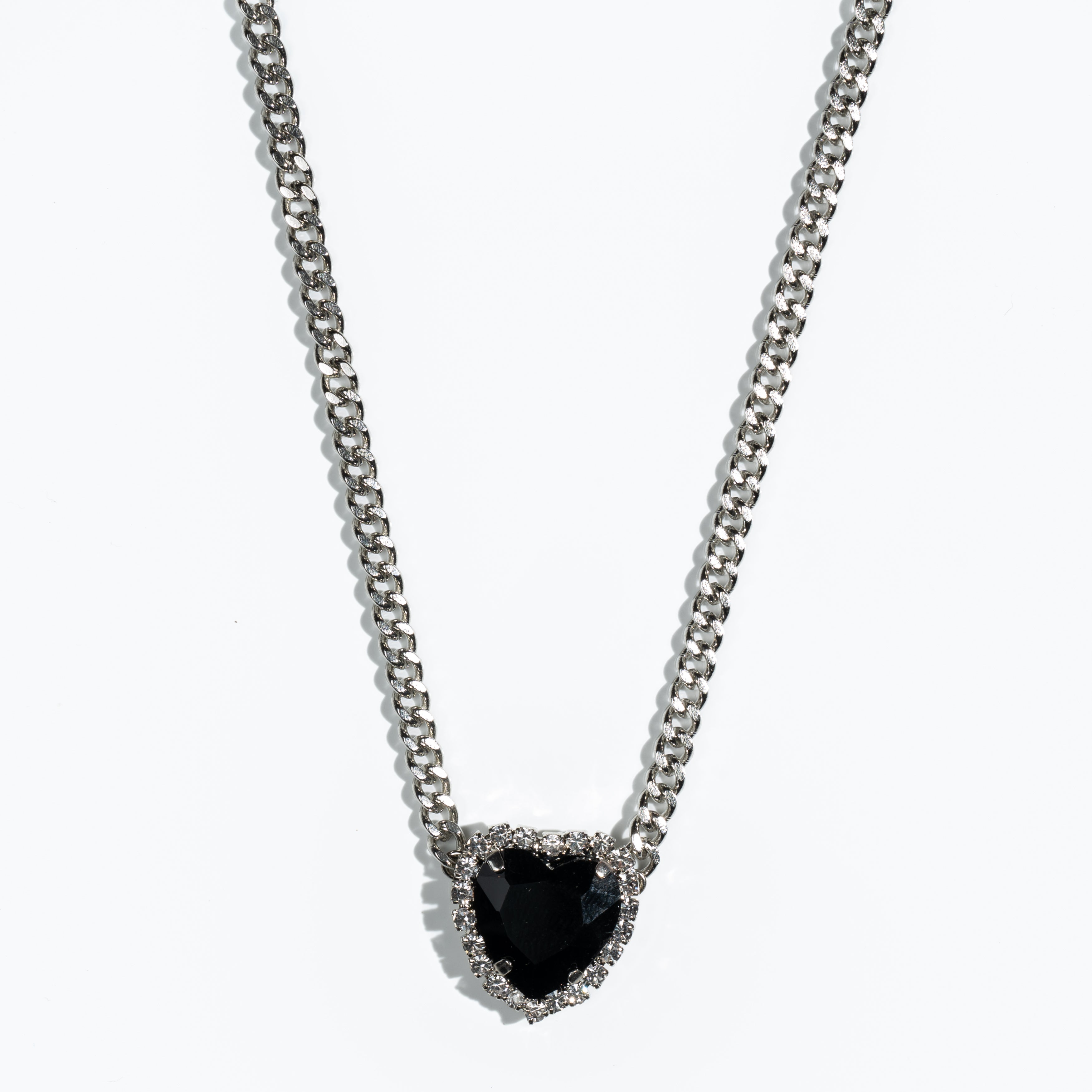 ★MIDNIGHT MOMENT.★ [Exclusive] layer love necklace (2color Unstoppable Love Diamond Double Heart Frame Necklace 1/5 ct